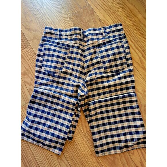 1960s Vintage Levi’s Gentleman Jeans Size 38 Navy Cream Red Plaid - Picture 4 of 8